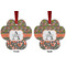 Fox Trail Floral Metal Paw Ornament - Front and Back