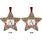 Fox Trail Floral Metal Star Ornament - Front and Back