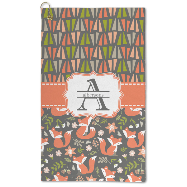 Custom Fox Trail Floral Microfiber Golf Towel - Large (Personalized)