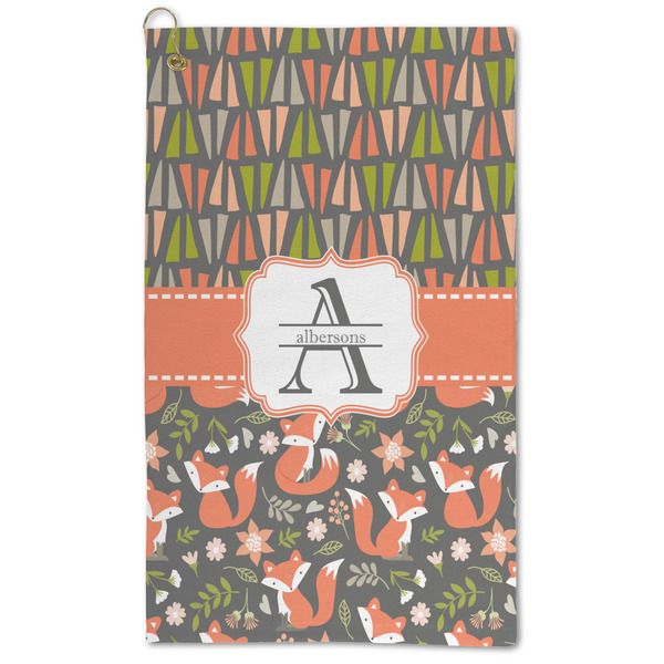 Custom Fox Trail Floral Microfiber Golf Towel (Personalized)