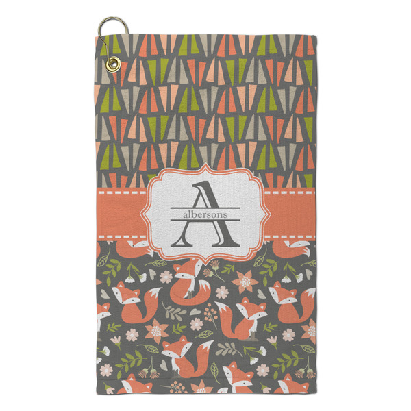 Custom Fox Trail Floral Microfiber Golf Towel - Small (Personalized)