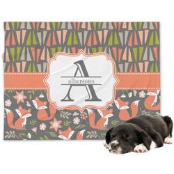 Fox Trail Floral Dog Blanket (Personalized)