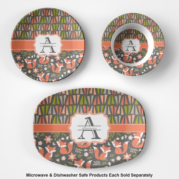 Fox Trail Floral Microwave & Dishwasher Safe CP Plastic Dishware - Group
