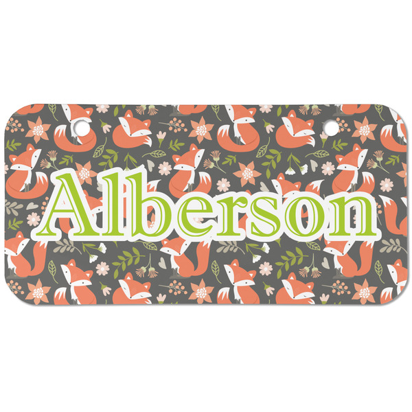 Custom Fox Trail Floral Mini/Bicycle License Plate (2 Holes) (Personalized)