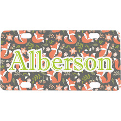Fox Trail Floral Mini/Bicycle License Plate (Personalized)