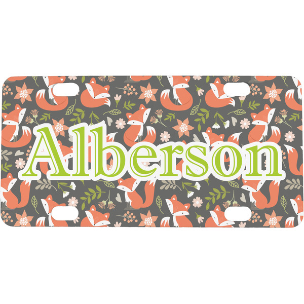 Custom Fox Trail Floral Mini / Bicycle License Plate (4 Holes) (Personalized)