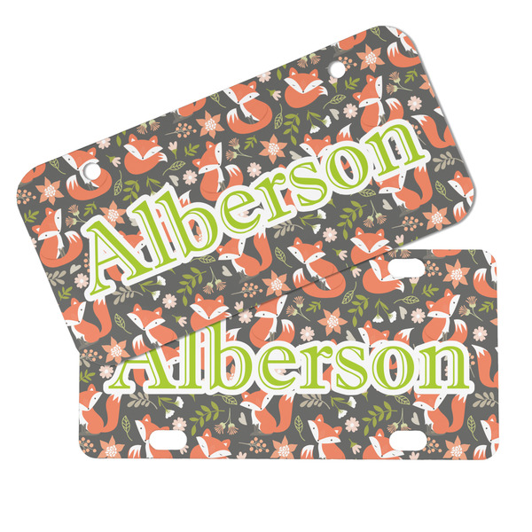 Fox Trail Floral Mini License Plates - MAIN (4 and 2 Holes)