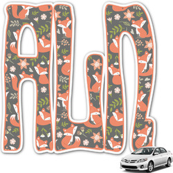 Fox Trail Floral Monogram Car Decal (Personalized)