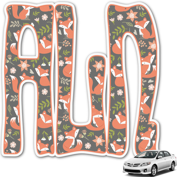 Custom Fox Trail Floral Monogram Car Decal (Personalized)