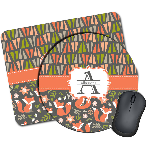 Custom Fox Trail Floral Mouse Pad (Personalized)