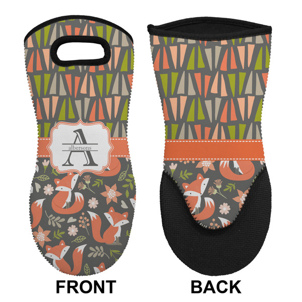 Fox Trail Floral Neoprene Oven Mitt (Front & Back)