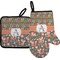Fox Trail Floral Right Oven Mitt & Pot Holder Set w/ Name and Initial