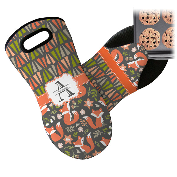 Fox Trail Floral Neoprene Oven Mitt