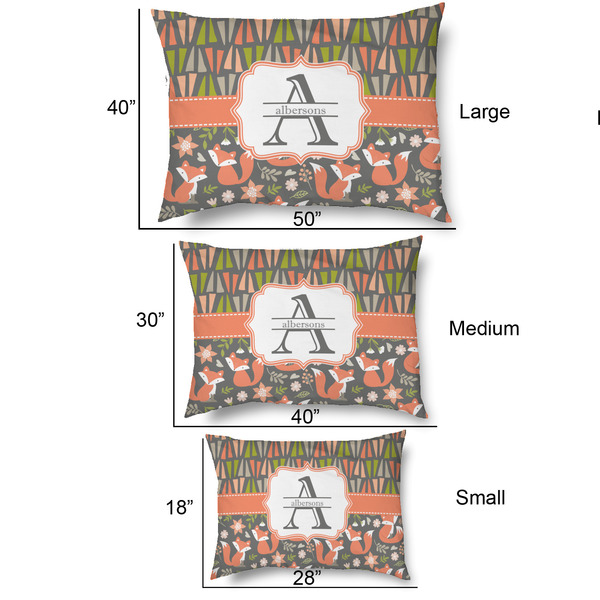 Fox Trail Floral Outdoor Dog Beds - SIZE CHART