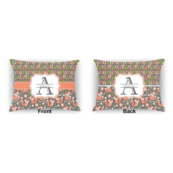 Fox Trail Floral  Outdoor Rectangular Throw Pillow (Front and Back)