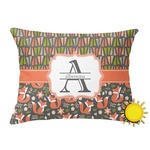 Fox Trail Floral Outdoor Throw Pillow (Rectangular) (Personalized)