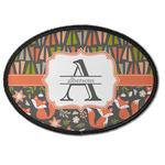 Fox Trail Floral Iron On Oval Patch w/ Name and Initial