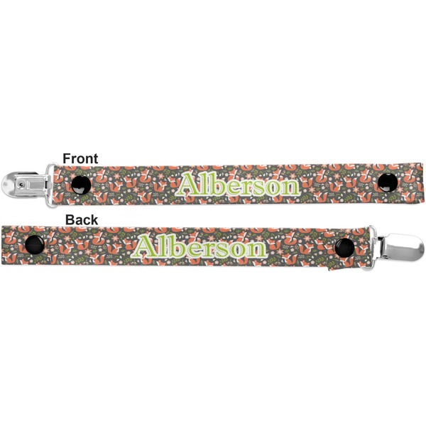 Fox Trail Floral Pacifier Clip - Front and Back