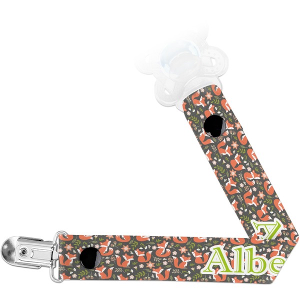 Custom Fox Trail Floral Pacifier Clip (Personalized)