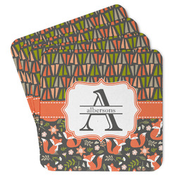 Fox Trail Floral Paper Coasters w/ Name and Initial