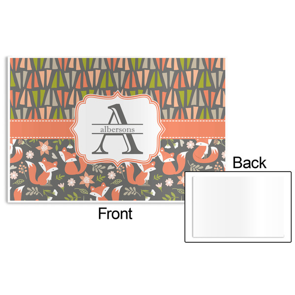 Fox Trail Floral Disposable Paper Placemat - Front & Back