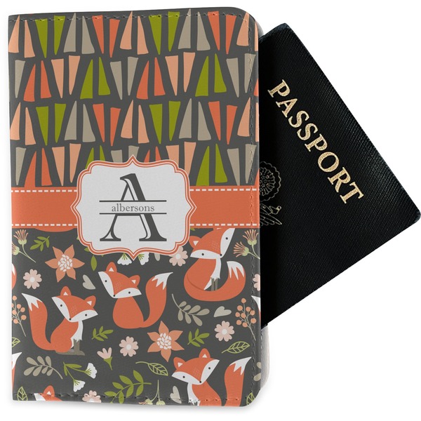 Custom Fox Trail Floral Passport Holder - Fabric (Personalized)
