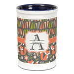 Fox Trail Floral Ceramic Pencil Holders - Blue