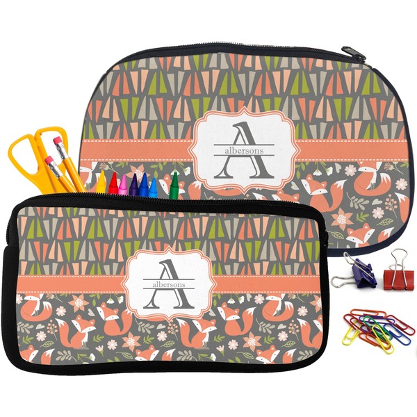 Fox Trail Floral Pencil / School Supplies Bags Small and Medium