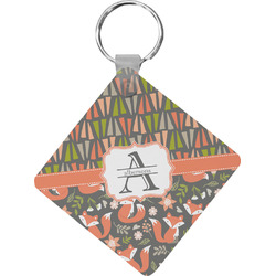 Fox Trail Floral Diamond Plastic Keychain w/ Name and Initial