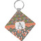 Fox Trail Floral Diamond Plastic Keychain w/ Name and Initial