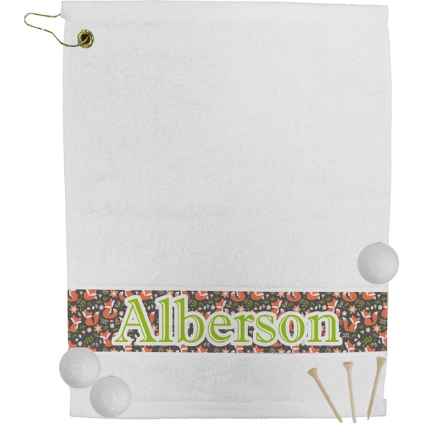 Custom Fox Trail Floral Golf Bag Towel (Personalized)