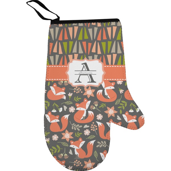 Custom Fox Trail Floral Oven Mitt (Personalized)