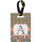 Fox Trail Floral Plastic Luggage Tag - Rectangular w/ Name and Initial