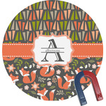 Fox Trail Floral Round Fridge Magnet (Personalized)