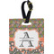 Fox Trail Floral Plastic Luggage Tag - Square w/ Name and Initial