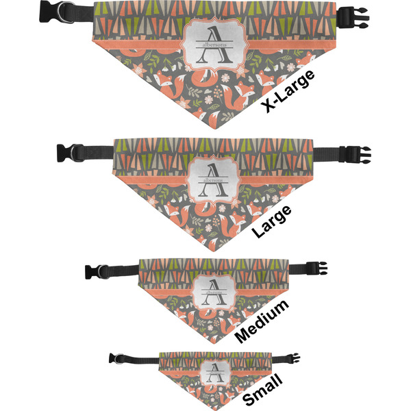 Fox Trail Floral Pet Bandana Sizes