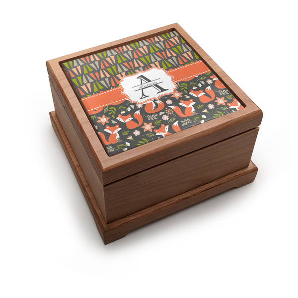 Custom Fox Trail Floral Pet Urn w/ Name and Initial