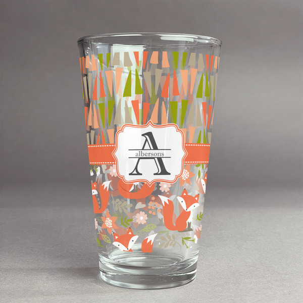 Custom Fox Trail Floral Pint Glass - Full Print (Personalized)