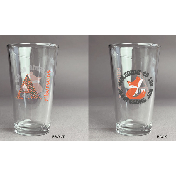 Fox Trail Floral Pint Glass - Two Content - Approval