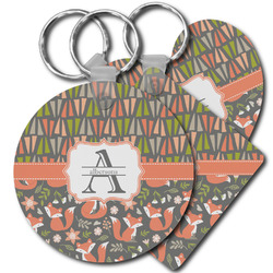 Fox Trail Floral Plastic Keychain (Personalized)