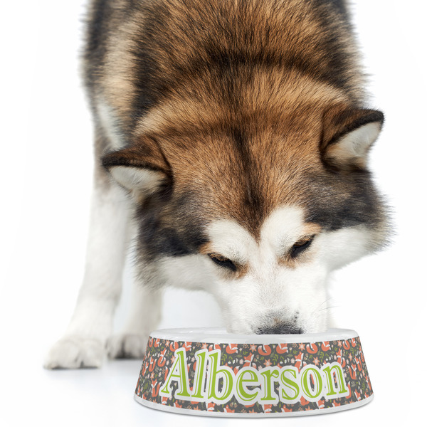 Fox Trail Floral Plastic Pet Bowls - Large - LIFESTYLE