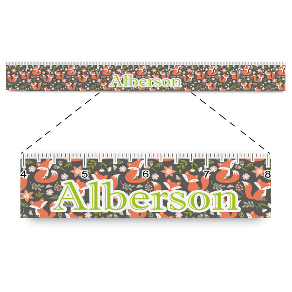 Custom Fox Trail Floral Plastic Ruler - 12" (Personalized)