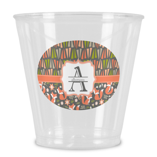 Custom Fox Trail Floral Plastic Shot Glass (Personalized)