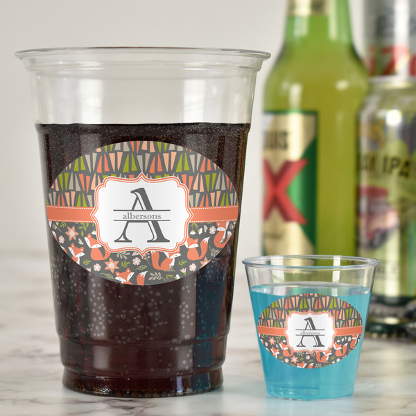 Fox Trail Floral Plastic Shot Glasses - In Context