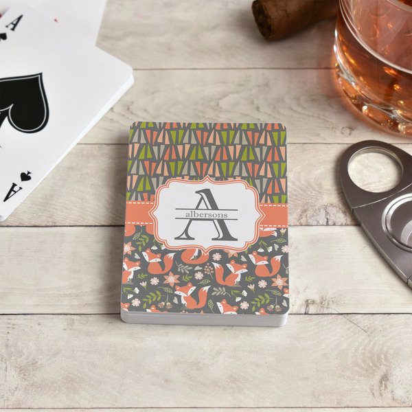 Fox Trail Floral Playing Cards - In Context