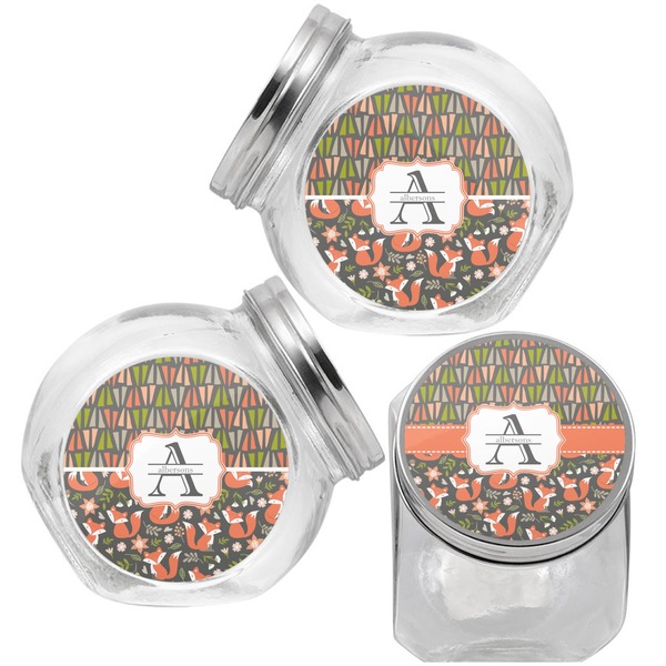 Fox Trail Floral Puppy Treat Jar - Top Left Right