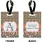 Fox Trail Floral Rectangle Luggage Tag (Front + Back)