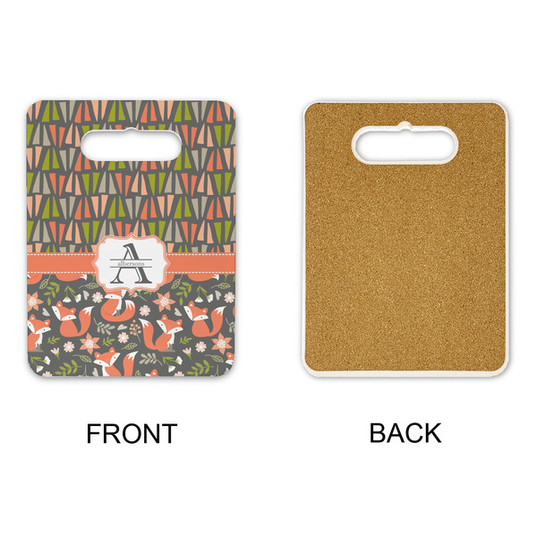 Fox Trail Floral Rectangle Trivet with Handle - APPROVAL