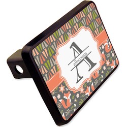 Fox Trail Floral Rectangular Trailer Hitch Cover - 2" (Personalized)