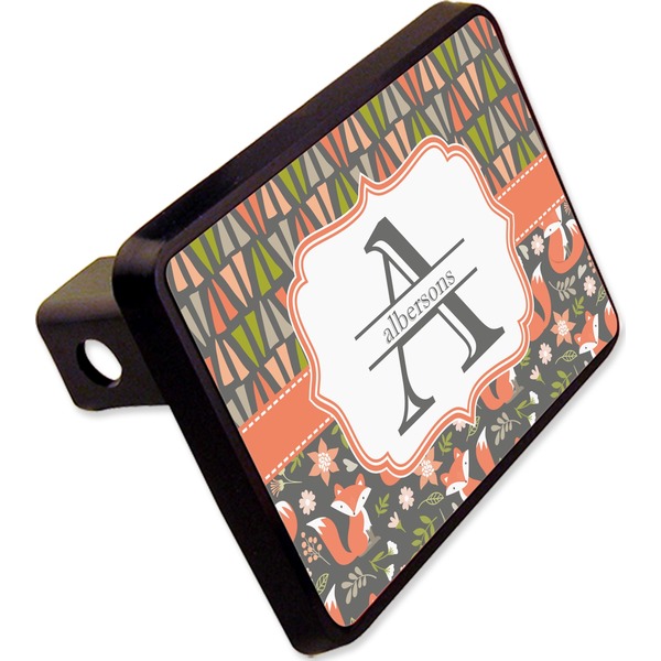 Custom Fox Trail Floral Rectangular Trailer Hitch Cover - 2" (Personalized)